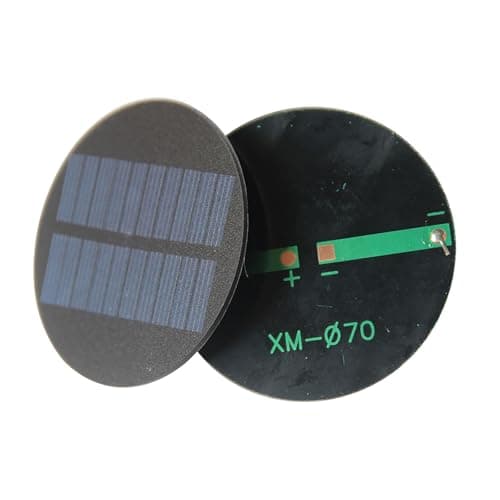 0.35W 5V Round Solar Charger Panel, 70mm Polycrystalline PET Solar Cell Board for Garden LED Light 3.7V Battery Charging, Factory Customizable, 10 Pack