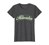 NBA x Winnie Harlow Milwaukee Bucks City Script T-Shirt, Women, Dark Heather Grey, Medium