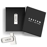 Kacenray Custom USB Flash Drive with Logo Bulk, Personalized Swivel Type C Dual Interface Thumb Drives for Wedding Photographers, Corporate Giveaways, with Custom Packaging (100,32 GB)