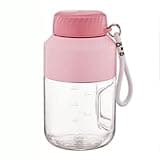 Powerful Plastic Portable Blender With Drinking Lid 10 Blades Portable Juicer For Smoothies Ice Blending Juicing 1000ml/35.1oz compact(Pale Red)