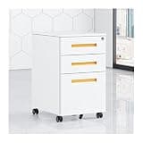 NUHSLF Mobile File Cabinet with Lock - 3-Drawer Steel Storage Solution for Office Organization and Secure Document Management (E-One Size)