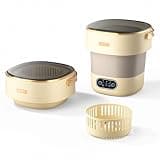 Neliangia Portable Washing Machine 17L,Foldable Mini Washer with Spin Basket,Compact TPR Laundry Machine for Underwear,Baby Clothes,Socks and Towels,Ideal for Apartment,Dorm,RV&Travel