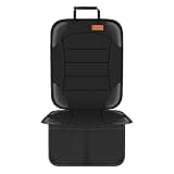 Siivton Car Seat Protector for Child Car Seat,Waterproof Car Seat Cover for Leather and Fabric Seats, 2 Mesh Pockets, Non-Slip Bottom,Thick Padding Cushion