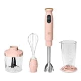 LUGBAR Beautiful 2-Speed Immersion Blender with Chopper & Measuring Cup Drew Barrymore (Rose)