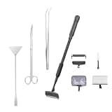 Carefree Fish 7IN1 Aquarium Cleaning Tools Long Handle Adjustable Length 18~24Inch Fish Tank Cleaner Kit Algae Scraper Scrubber Brushes Set Plant Scissor Long Tweezer