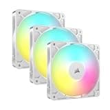 CORSAIR RS120 ARGB 120mm PWM Fans – Daisy-Chain Connection – Low-Noise – Magnetic Dome Bearing – Triple Pack – White