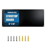 12" By 30" Stainless Steel Stove Backsplash, Ultra Flat Splatter Guard Range Hood Backsplash, Easy Clean Wall Shield Metal Panel, Compatible with Broan-NuTone 413004, Black