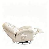 Power Rocker Recliner Chair, Swivel Single Sofa with Adjustable Footrest, Overstuffed PU Leather Lounge Chair for Living Room