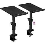Liquid Stands Studio Monitor Stands - Music Studio Desktop Speaker Stand - 2 Pack 12x9 Clamp-on Adjustable Short or Tall Speaker Support for Music Booth Desk Audio Monitor Stand Mount with Tilt