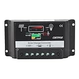 Solar Panel Battery Charge Controller, 30A 12V/24V Portable Regulator with Safety Protection Systems