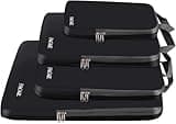 BAGAIL 4 Set/6 Set/8 Set Compression Packing Cubes Travel Accessories Expandable Packing Organizers (Cloth Pattern, 4-Black)