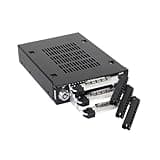 ICY DOCK Triple 3 Bay 2.5 inch SAS/SATA HDD & SSD Mobile Rack Enclosure for External 3.5” Drive Bay | ToughArmor MB993SK-B