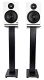 Rockville APM8W V2 Bundle: Pair 8 in Powered Studio Monitor Speakers USB Bluetooth, RHTSB 36 in Bookshelf Speaker Stands, 2 Items