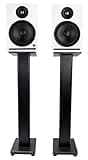 Rockville APM8W V2 Bundle: Pair 8 in Powered Studio Monitor Speakers USB Bluetooth, RHTSB 36 in Bookshelf Speaker Stands, 2 Items