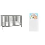 DaVinci Union 4-in-1 Convertible Grey Crib & Comfort Crib Mattress Bundle, Greenguard Gold Certified