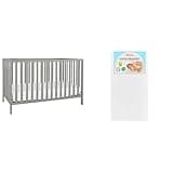 DaVinci Union 4-in-1 Convertible Grey Crib & Comfort Crib Mattress Bundle, Greenguard Gold Certified