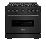 ZLINE 36 in. Classic Gas Range with 6 Burner DuoPro Cooktop and Gas Oven in Black Stainless Steel