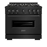 ZLINE 36 in. Classic Gas Range with 6 Burner DuoPro Cooktop and Gas Oven in Black Stainless Steel