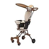KiBcsLic Baby Stroller Accessory Lightweight Folding Multipurpose Portable Infant Pram Baby Pushchair for Park Camping Outside Travel, Coffee