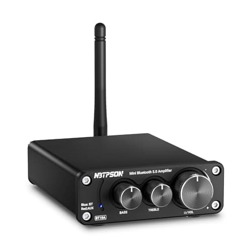 NBTPSON BT10A Mini Bluetooth Stereo Amplifier, 2 Channel Home Stereo Receiver for Passive Speakers, 50W x 2 Class D Amp for Indoor/Outdoor/Garage/Ceiling/Bookshelf Speaker