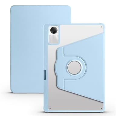 Generic case Compatible with Xiaomi Redmi Pad SE 11-inch (Couleur : Light Blue) Smart Case Rotating Stand Leather Silicon Hard Cover