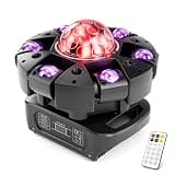 Moving Head DJ Lights,120W RGBW DJ Stage Lighting,6 Arms Party Light,Changing Glowing Magic Ball Effect Light, Red Green Starry, White Amber Strobe,Support DMX-512 Remote for Party Bar Disco Club DJ