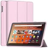 DJDJ&RPPQ Dual Angle Lightweight Trifold Stand with Soft TPU Back Case Not fit 10in Sony Nokia with Auto Wake-up- Pink