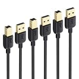 Cable Matters Long 3-Pack USB Printer Cable - 15ft, USB A to B Cable, Compatible with Printer, External Hard Drive, Audio Interface, Scanner, MIDI Controller, MIDI Keyboard, Black