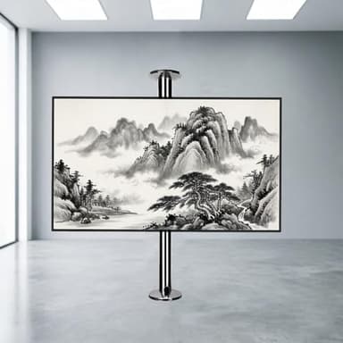 Adjustable Ceiling TV Mount Bracket - 360 Deg Rotation Tilt Swivel TV Mount, LCD TV Frame Floor Stand, Partition Rotating Frame, 32-65 Inches TV Cabinet Rotating Base(66-82CM)