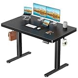 Marsail 48 x 30 Electric Standing Desk with One-Piece Desktop, Sit Stand Desk with Thickened Tabletop, Height Adjustable Stand Up Desk with Cable Management for Home Office(Frame+Desktop, 2 Packages)