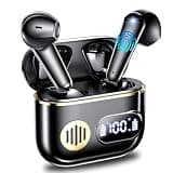 CoolJumper Wireless Earbuds 48Hrs Sport Bluetooth Headphones Bass Stereo with Dual Noise Cancelling Mic, LED Display in Ear Earphones Clear Calls, IPX7 Waterproof for Gym/Running/Workout