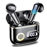 CoolJumper Wireless Earbuds 48Hrs Sport Bluetooth Headphones Bass Stereo with Dual Noise Cancelling Mic, LED Display in Ear Earphones Clear Calls, IPX7 Waterproof for Gym/Running/Workout