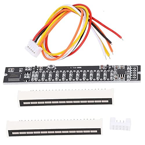ViaGasaFamido Dual 12 Level Stereo Music Spectrum Indicator, Semiconductor LED Light Amplifier VU Meter for Audio Signal Monitoring and Enhancement (Music Spectrum Level Indicator)