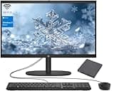 BOOSTTECH HP 21.45" FHD All-in-One PC, Intel N200 Processor, 32GB DDR5 RAM, 1TB PCIe SSD, Bluetooth, WiFi 6, Super 6-in-1 DVD & Wired Keyboard & Mouse, Windows 11 Home, Black