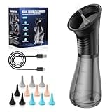 XIENORTINM Electric Ear Wax Removal with One-Piece Waste Tank and Smart Display, IPX7, 3 Targeted Modes, 230ml Detachable Tank, 12 Nozzles