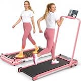 FUNMILY Incline Walking Pad Treadmill with Handle Bar, Folding Treadmills for Home Small, 3.5HP Portable Treadmill with Desk, 350 lbs Weight Capacity, Walking Pad with Remote Control and LED Display