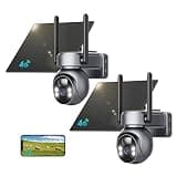LIWAN 4G LTE Cellular Solar Security Camera Wireless Outdoor, No WiFi Security Camera, Cameras Without WiFi Needed, 2K Color Night Vision, PIR Motion Sensor, 2 Way Talk, Built in SIM Card, 2 Pack