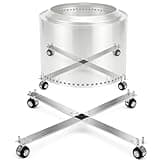 Zonon Rolling Firepit Stand with Wheels, 19-27" Fire Pit on Wheels for Outside Portable Elevated Firepit Accessory Rust-Proof Stainless Steel Camping Fire Pit Stand for Patio Camping Gifting Outdoor