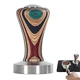 Espresso Tamper,Calibrated Pressure Tamper | Stainless Steel Flat Base Wood Handle for Coffee Grounds Espresso Machines Accessory 51mm 53mm 58mm