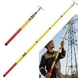 Portable Hot Stick Rescue Hook, Insulated Extendable Safety Pole for Electrical Work, Anti-Electrocution Lifeguard Tool for Roofing