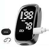 Rechargeable Pulse Oximeter Fingertip - Blood Oxygen Saturation Monitor With Accurate Fast SpO2 Reading Outdoor Sports Wide Use (Black)