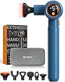 NAPRE Massage Gun with Heat,Massage Gun Deep Tissue with Extension Handle & 3 Adjustable Angles,Handheld Percussion Back Massager for Muscle/Neck/Body Pain Relief with Portable Case,Blue