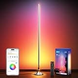 NEEWER Smart RGB IC W Floor Lamp, 1500lm LED Standing Corner Light Compatible with Alexa Google, APP Control/AI DIY/Music Sync/16 Million Colors, Ambience Lighting Bedroom Living Room Home Decor, NF01