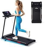 Portable Treadmill with Incline, 3.5HP Electric Small Treadmills for Home Small Spaces, 0.6-10MPH Walking Pad Treadmill with Handle Bar, 400LBS Mini Treadmills for Home Exercising