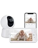 ARENTI WiFi Baby Camera Monitor B2 Kit 2026 Upgraded, 5-inch Wireless Display, Smartphone App, Encrypted Connection, Lullaby, Super Night Vision, Auto Tracking, Temp Sensor, Support Local Storage
