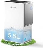 5500 Sq.Ft Energy Star 2025 Dehumidifier, Arecovas Max 105 Pint/Day Smart Compressor Dehumidifier with Drain Hose, Intelligent Humidity Control for Home Bathroom Garage Bedroom