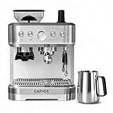 Garvee Espresso Machine with Grinder, 15 Bar Coffee Maker with 15 Grind Settings,Milk Frother, Stainless Steel for Home Latte Cappuccino