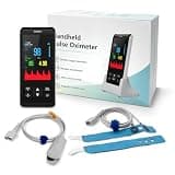 Pulse Oximeter Fingertip Handheld Pulse Oximeter Overnight Blood Oxygen Saturation Monitor for SpO2 and Pulse Rate Continuous Monitoring Monitor & Adult Finger Spot