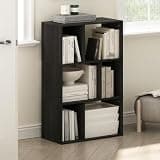 Furinno Daly 6-Cube Bookshelf, Black Book Shelf, Cube Storage Organizer Bookcase with Irregular Compartments, 11.7 x 23.6 x 36.8, for Living Room, Bedroom, Home Office, Plain White