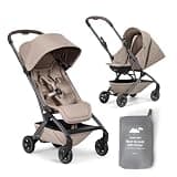 Joolz Aer2 Travel Stroller + Nest-to-Seat + Rain Cover Bundle – Lightweight Newborn to Toddler Travel System, One-Hand Fold, Airplane Compatible, Parent-Facing & Forward-Facing, Sandy Taupe